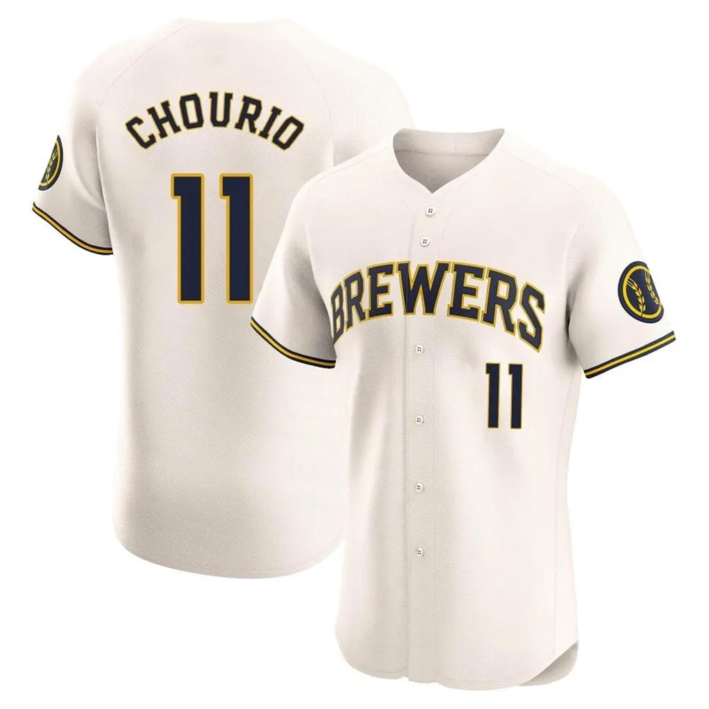 M.Brewers #11 Jackson Chourio Player Cream Home Limited Elite Fdoa Stitched Jerseys