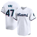 M.Marlins #47 John King Player White  Home Limited Fdoa Stitched Jerseys