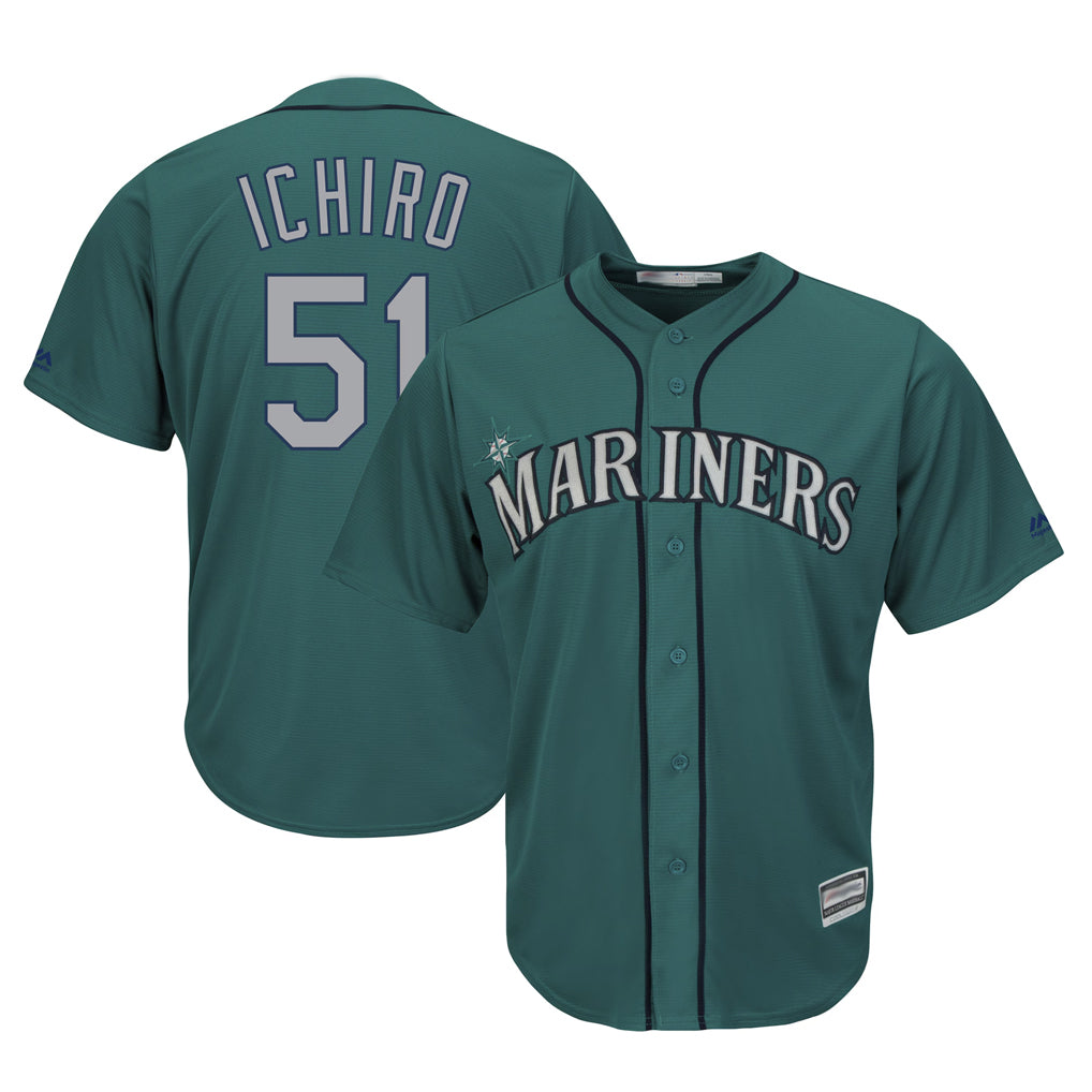 S.Mariners #51 Ichiro Suzuki Player Aqua Majestic Cool Base Limited Fdoa Stitched Jerseys