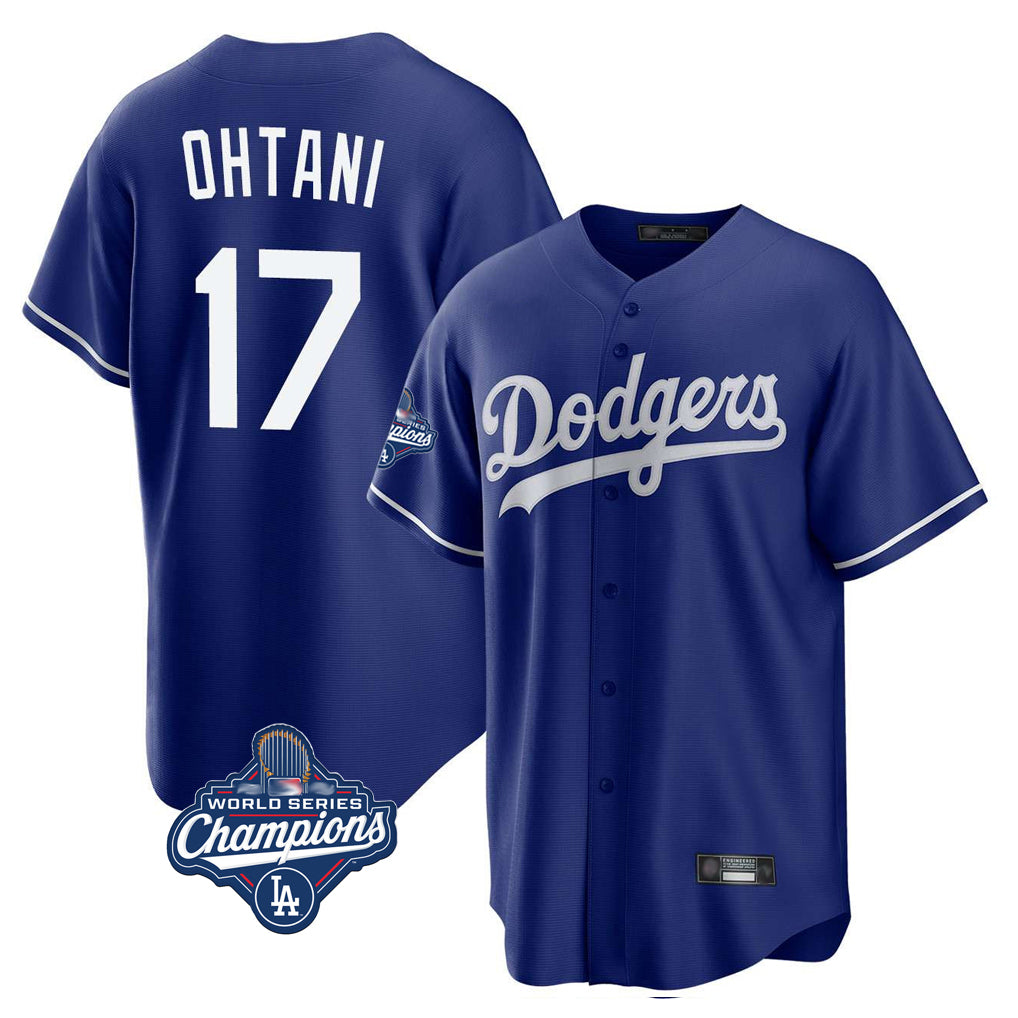 LA.Dodgers #17 Shohei Ohtani Player Royal World Series Meet Home Game Fdoa Stitched Jerseys