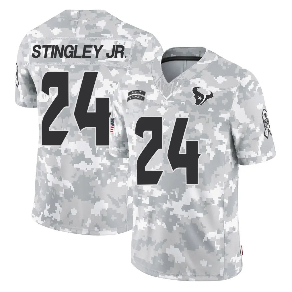H.Texans #24 Derek Stingley Jr. Player Arctic Camo Salute To Service Limited Game Gdoa Stitched Jerseys