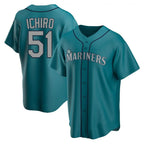 S.Mariners #51 Ichiro Suzuki Player Teal Home Game Fdoa Stitched Jerseys
