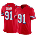 B.Bills #91 Ed Oliver Player Red Vapor F.U.S.E. Jersey Limited Home Game Gdoa Stitched Jerseys