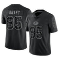 GB.Packers #85 Tucker Kraft Player Black Reflective Limited Home Game Gdoa Stitched Jerseys