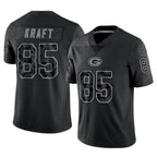 GB.Packers #85 Tucker Kraft Player Black Reflective Limited Home Game Gdoa Stitched Jerseys
