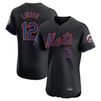 NY.Mets #12 Francisco Lindor Player Black Home Limited Elite Fdoa Stitched Jerseys