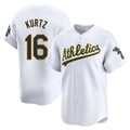 Athletics #16 Nick Kurtz Player White Limited Home Game Gdoa Stitched Jerseys