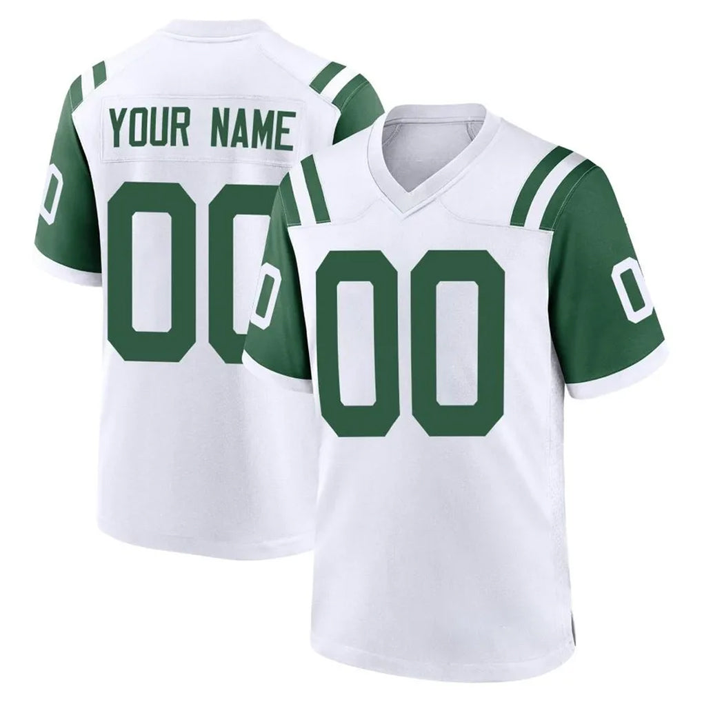 Custom NY.Jets White Classic Home Game Any Name & Numbers Gdoa Stitched Jerseys