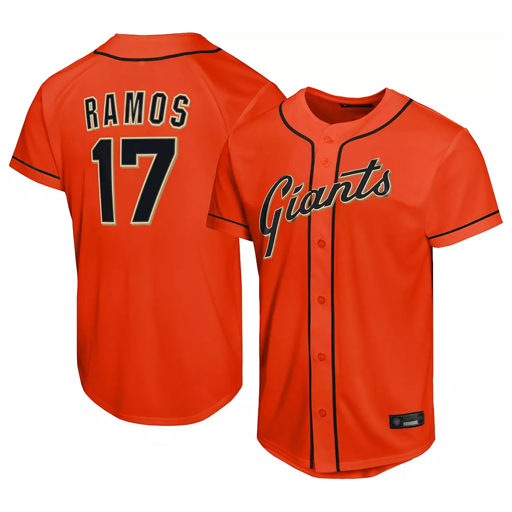 SF.Giants #17 Heliot Ramos Player Orange Home Limited Fdoa Stitched Jerseys