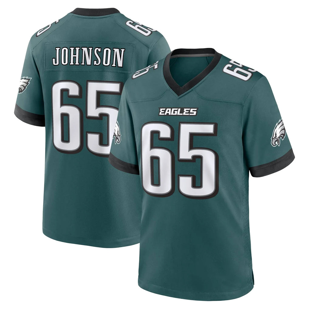 P.Eagles #65 Lane Johnson Player Green Home Game Gdoa Stitched Jerseys