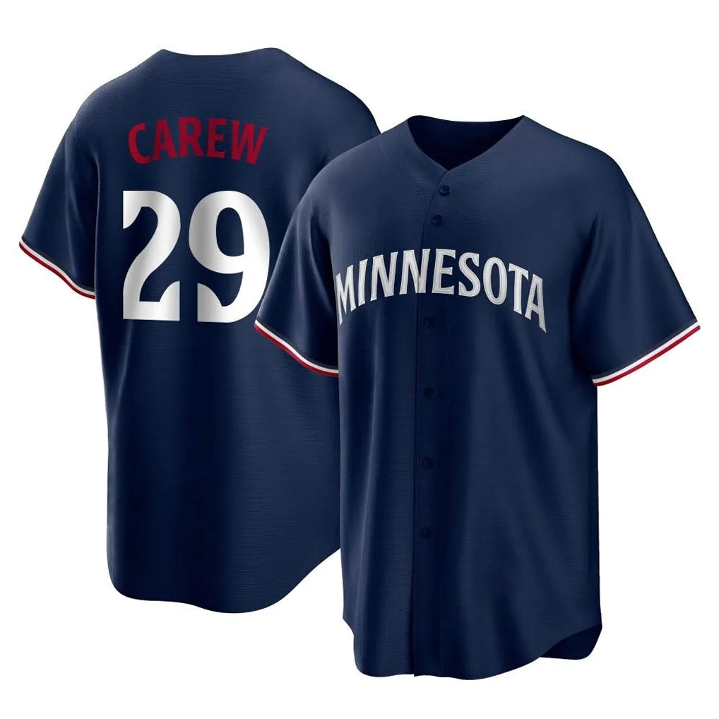 M.Twins #29 Rod Carew Player Navy Replica Alternate Home Fdoa Stitched Jerseys