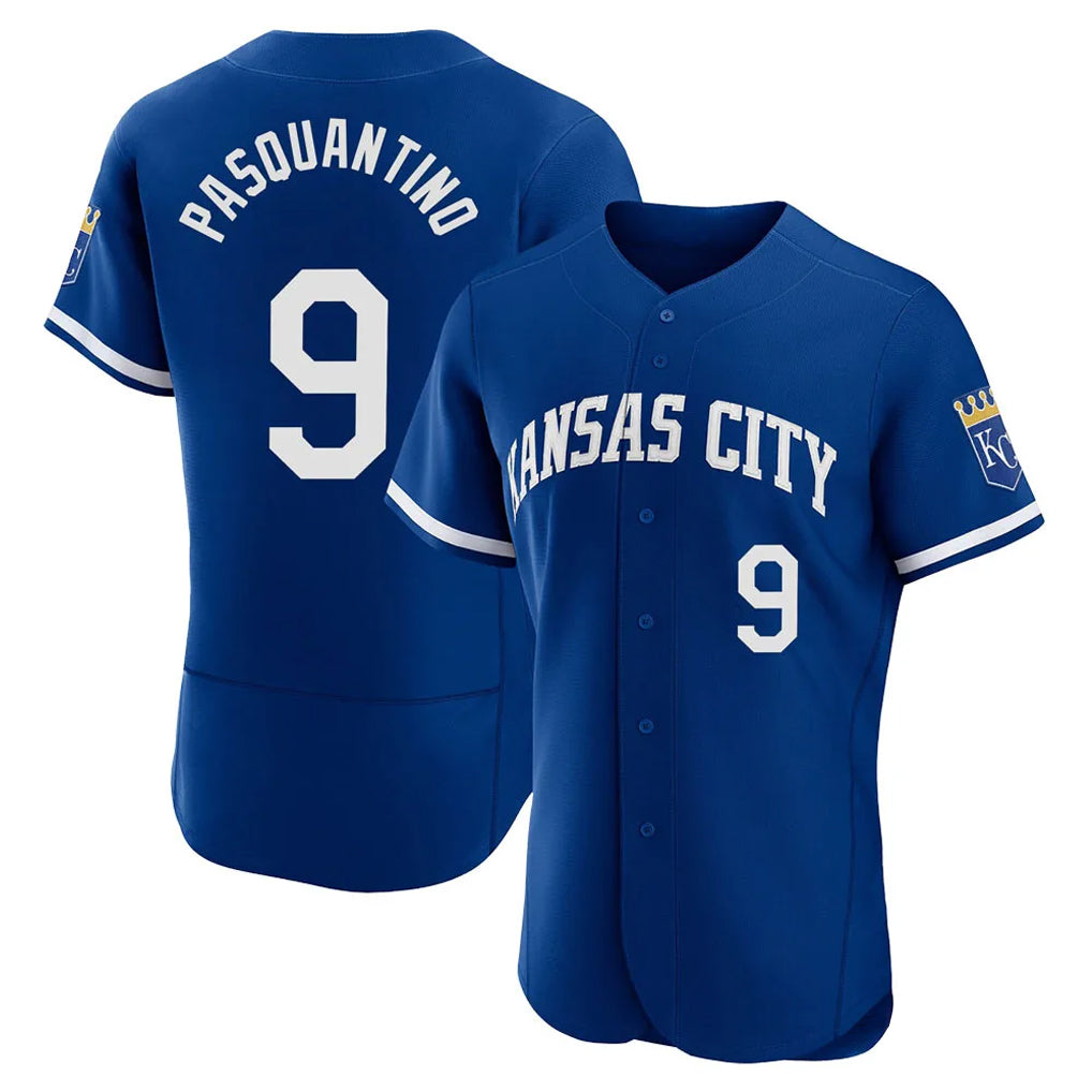 KC.Royals #9 Vinnie Pasquantino Player Royal City Connect Limited Elite Home Game Gdoa Stitched Jerseys
