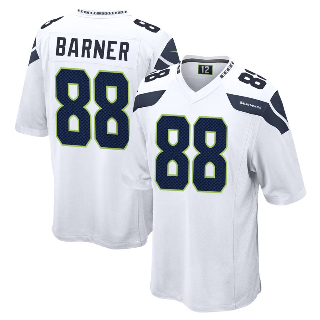 S.Seahawks #88 AJ Barner Player White Home Game Gdoa Stitched Jerseys