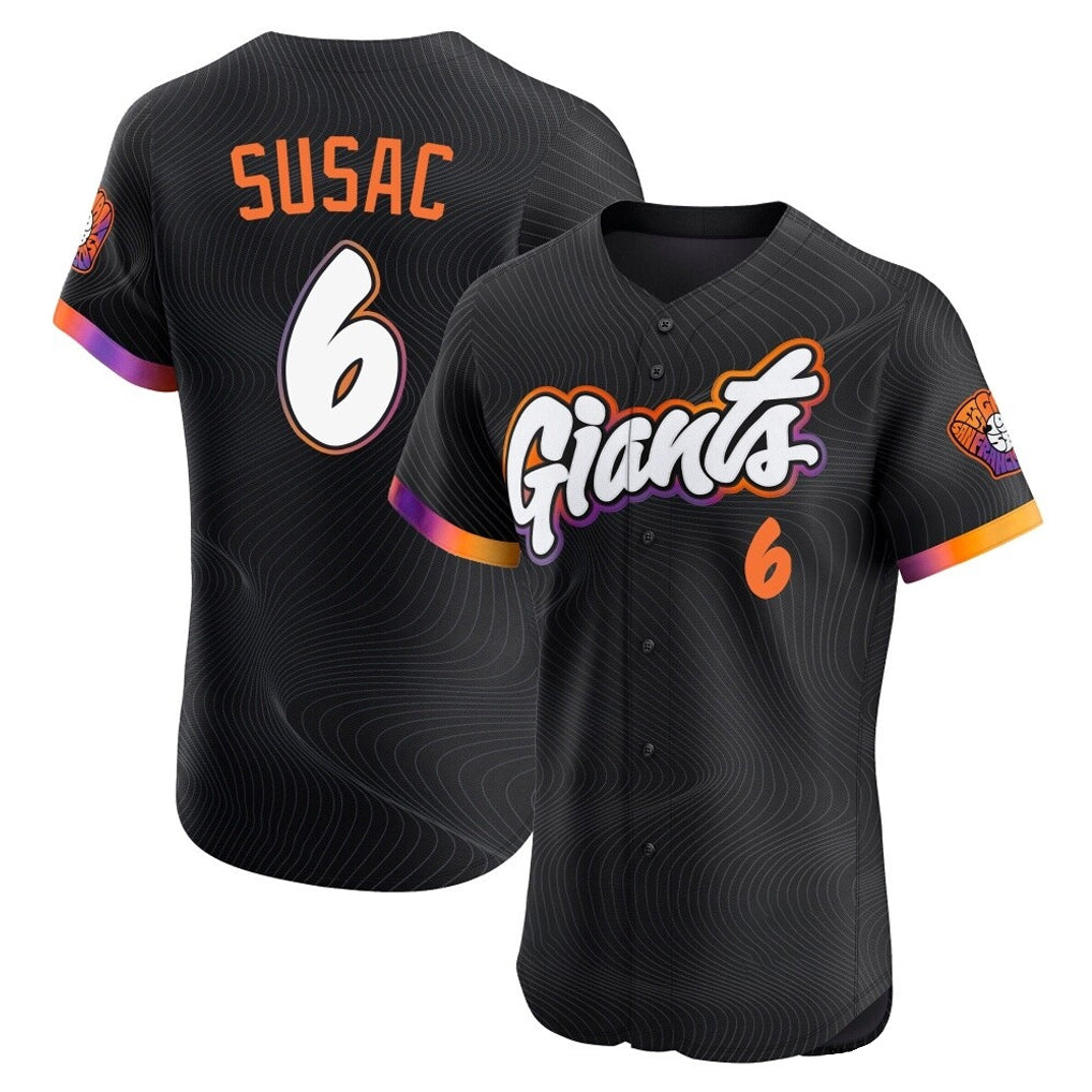 SF.Giants #6 Daniel Susac Player Black 2025 City Connect Home Limited Elite Fdoa Stitched Jerseys
