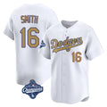 LA.Dodgers #16 Will Smith Player Gold World Series Meet Collection Limited Home Fdoa Stitched Jerseys