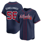 A.Braves #56 Spencer Schwellenbach Player Navy Limited Home Game Gdoa Stitched Jerseys