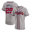 A.Braves #29 John Smoltz Player Gray Limited Elite Home Game Gdoa Stitched Jerseys