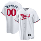 Custom M.Twins White Home Game Any Name & Number Gdoa Stitched Jerseys