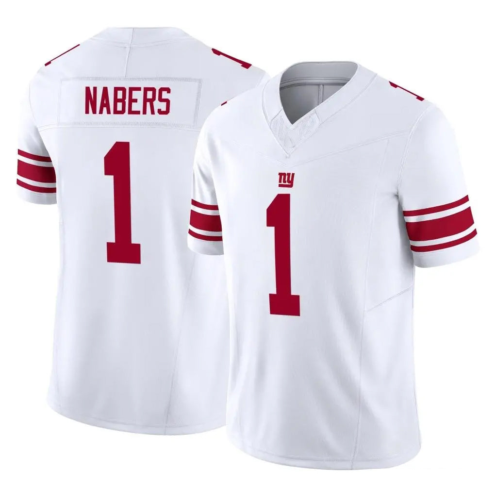NY.Giants #1 Malik Nabers Player White Limited Vapor F.U.S.E. Home Game Gdoa Stitched Jerseys