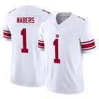 NY.Giants #1 Malik Nabers Player White Limited Vapor F.U.S.E. Home Game Gdoa Stitched Jerseys