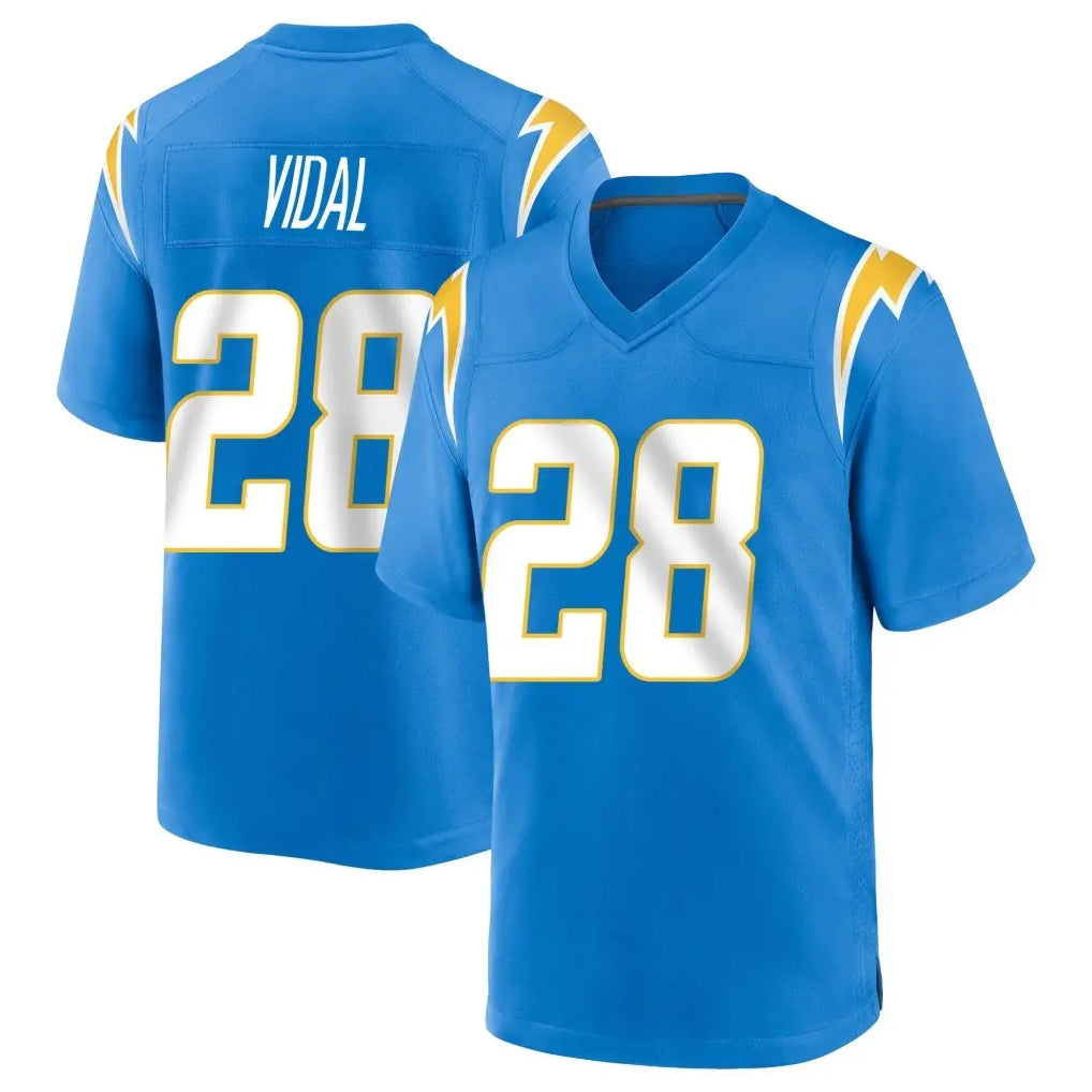LA.Chargers #28 Kimani Vidal Player Blue Home Game Gdoa Stitched Jerseys