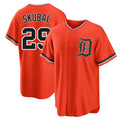 D.Tigers #29 Tarik Skubal Player Orange Home Game Gdoa Stitched Jerseys