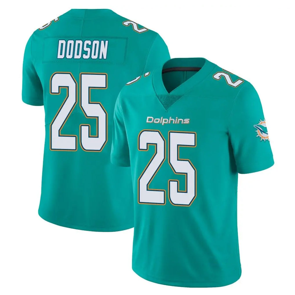 M.Dolphins #25 Tyrel Dodson Player Aqua Limited Vapor Untouchable Home Game Gdoa Stitched Jerseys