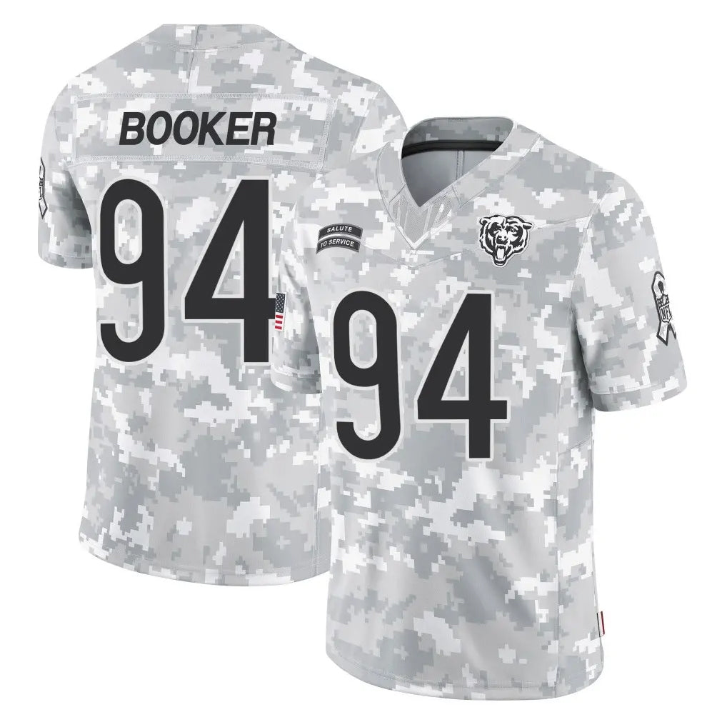 C.Bears #94 Austin Booker Player Arctic Camo Salute to Service Limited Gdoa Stitched Jerseys