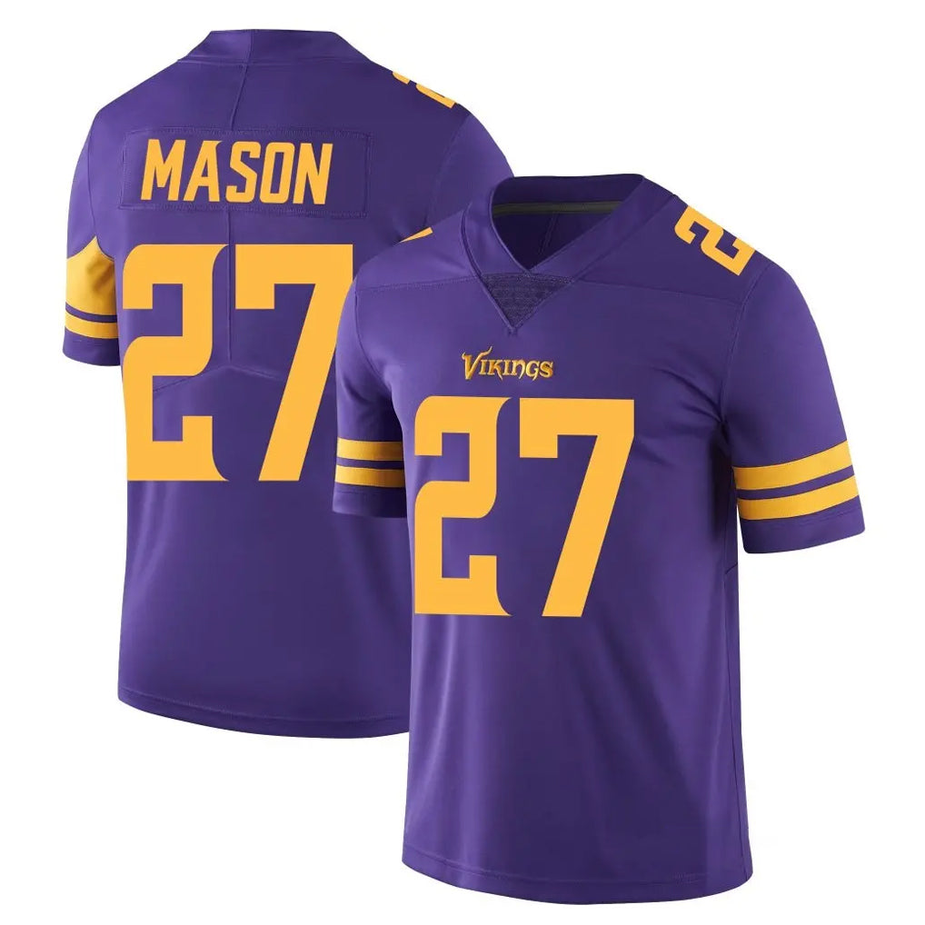 M.Vikings #27 Jordan Mason Player Purple Limited Color Rush Home Game Gdoa Stitched Jerseys