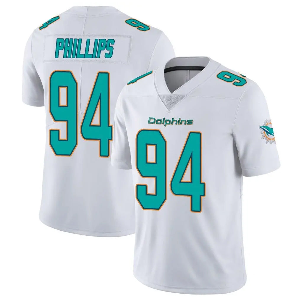 M.Dolphins #94 Jordan Phillips Player White Limited Vapor Untouchable Home Game Gdoa Stitched Jerseys