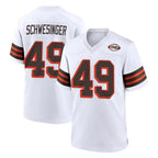 C.Browns #49 Carson Schwesinger Player White Alternate Home Game Gdoa Stitched Jerseys