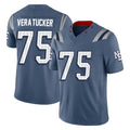 NE.Patriots #75 Alijah Vera-Tucker Player Blue Limited Rivalries Collection Home Game Gdoa Stitched Jerseys