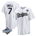 LA.Dodgers #7 Blake Snell Player Gold White World Series Home Game Fdoa Stitched Jerseys