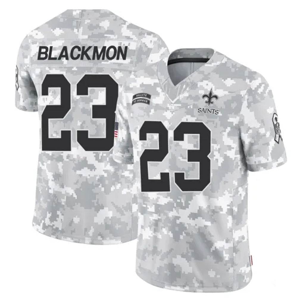 NO.Saints #23 Julian Blackmon Player Arctic Camo Salute To Service Limited Game Gdoa Stitched Jerseys