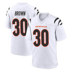 C.Bengals #30 Chase Brown Player White Home Game Gdoa Stitched Jerseys