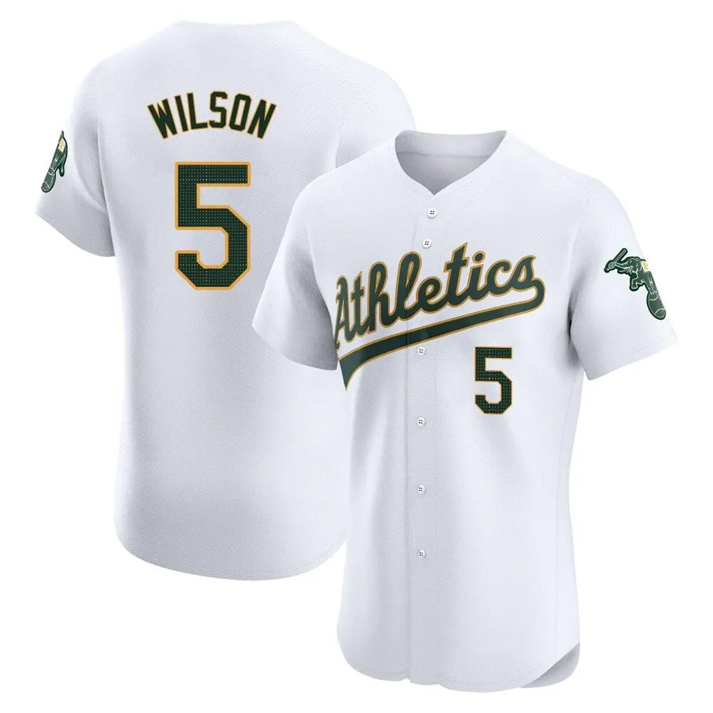 Athletics #5 Jacob Wilson Player White Limited Elite Home Game Gdoa Stitched Jerseys