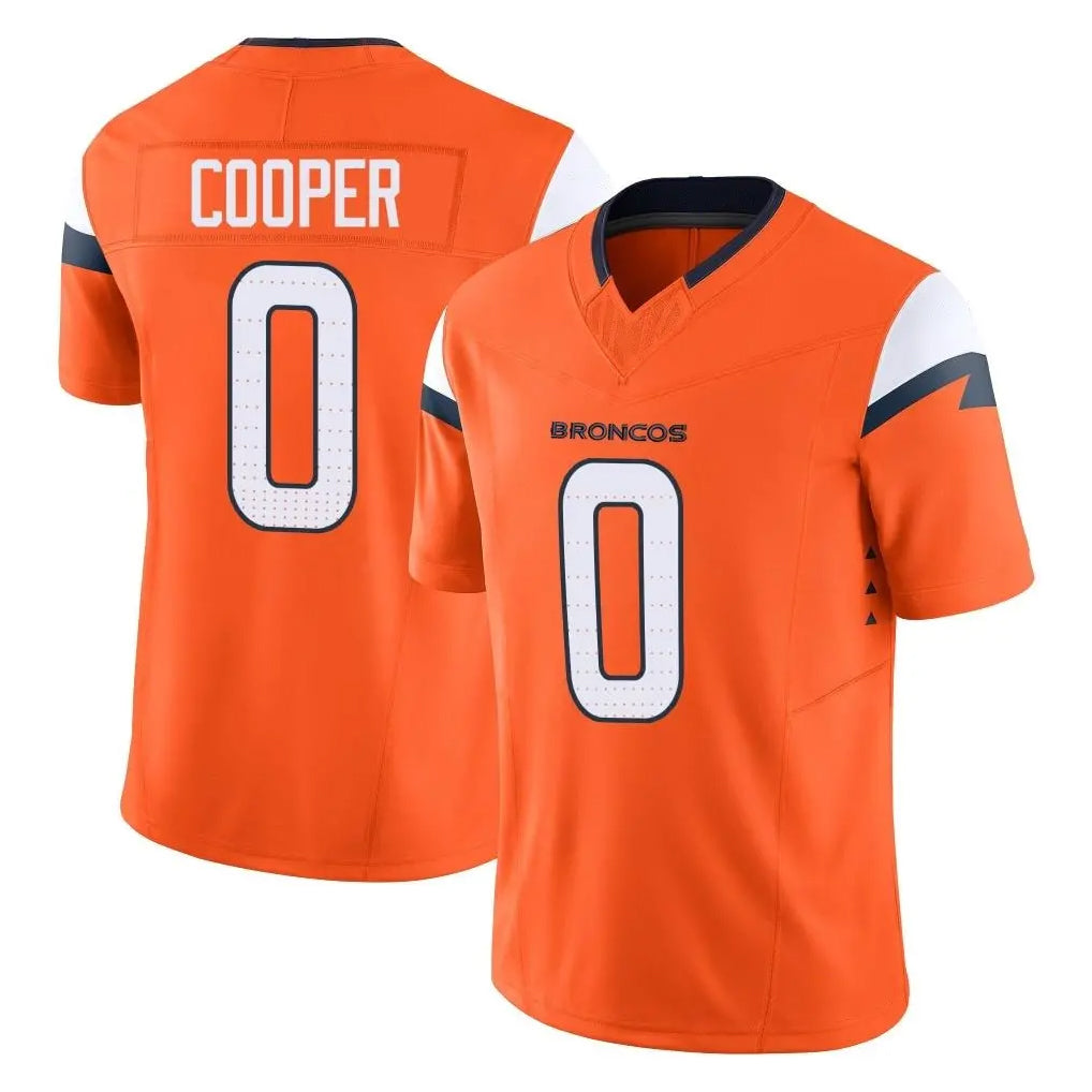 D.Broncos #0 Jonathon Cooper Player Orange Vapor F.U.S.E. Limited Home Game Gdoa Stitched Jerseys