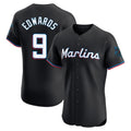 M.Marlins #9 Xavier Edwards Player Black Vapor Home Limited Elite Fdoa Stitched Jerseys