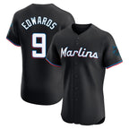 M.Marlins #9 Xavier Edwards Player Black Vapor Home Limited Elite Fdoa Stitched Jerseys