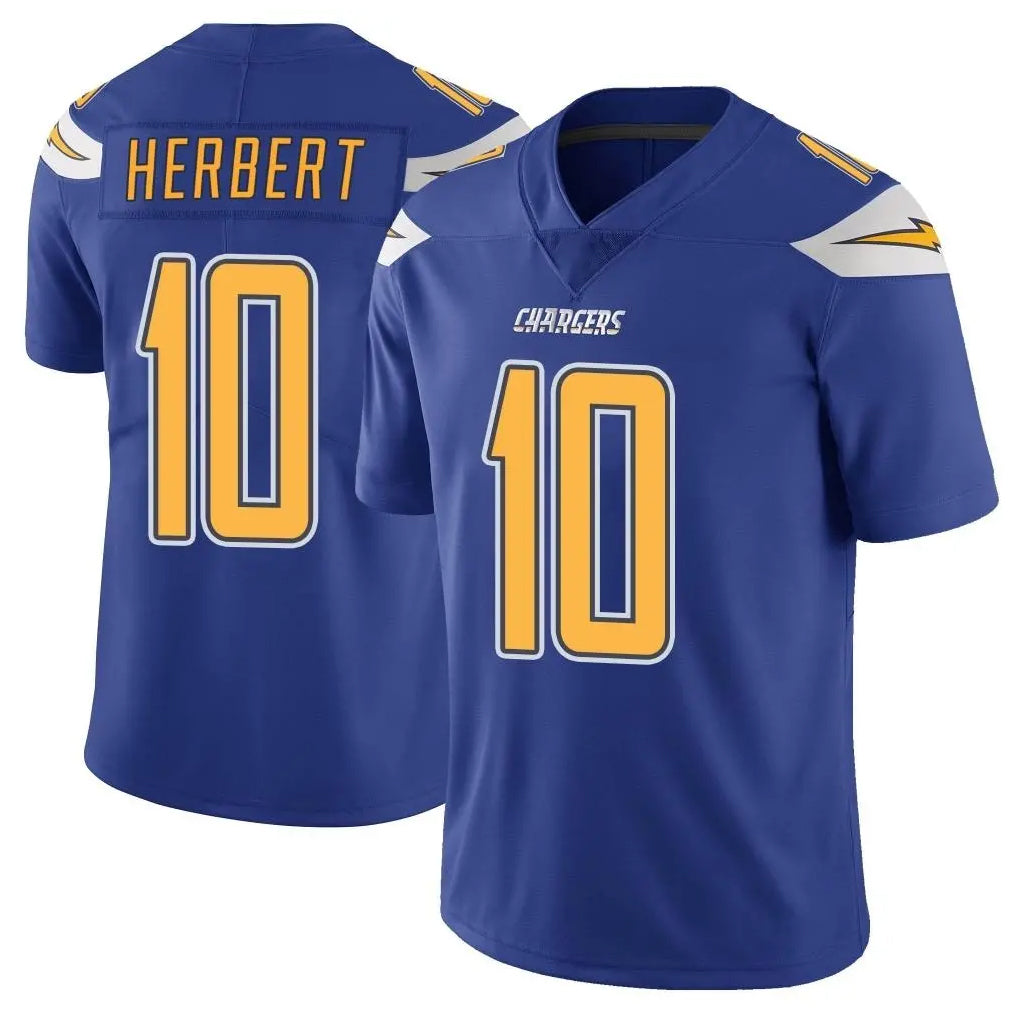 LA.Chargers #10 Justin Herbert Player Royal Limited Color Rush Vapor Untouchable Home Game Gdoa Stitched Jerseys