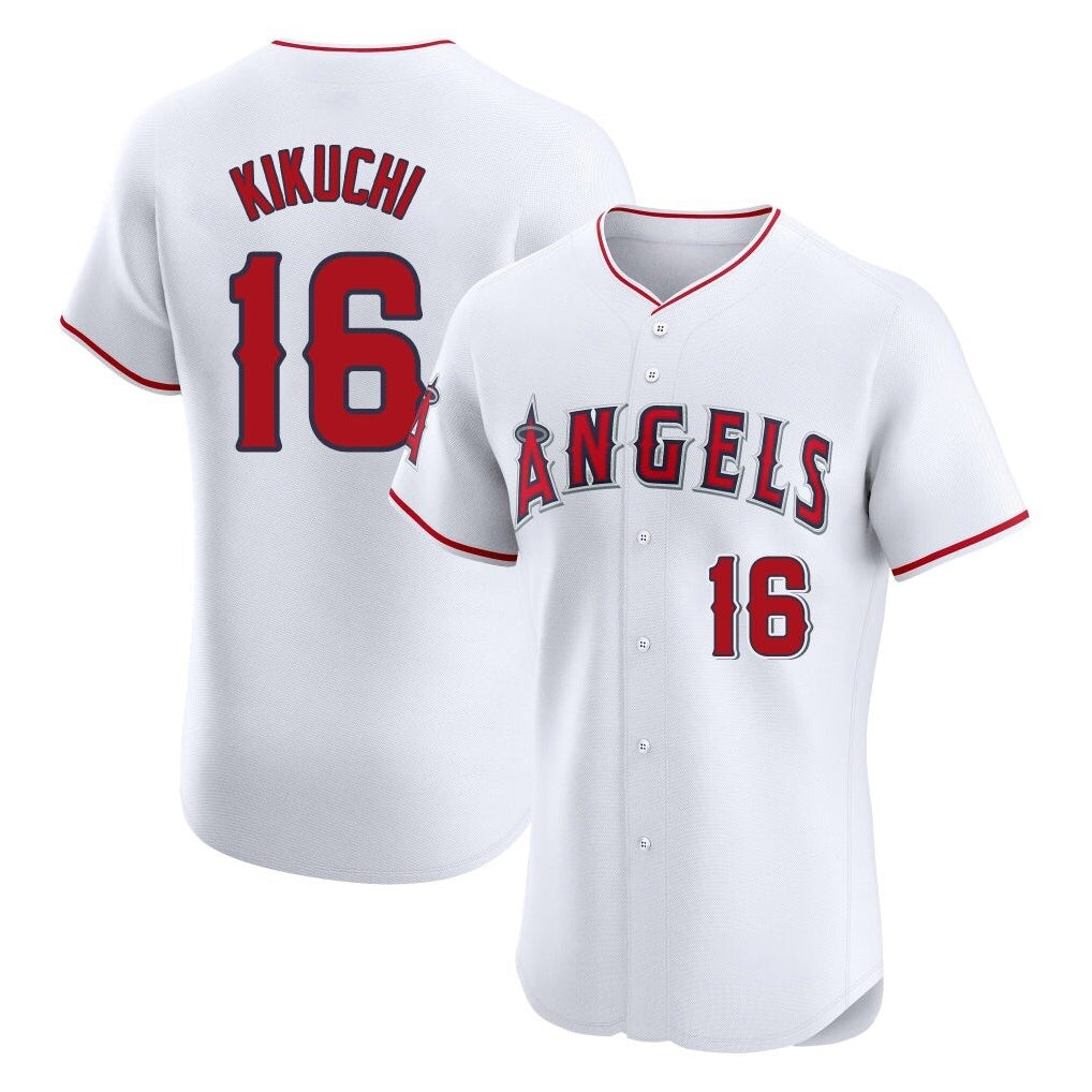 LA.Angels #16 Yusei Kikuchi Player White Limited Elite Fdoa Stitched Home Jerseys