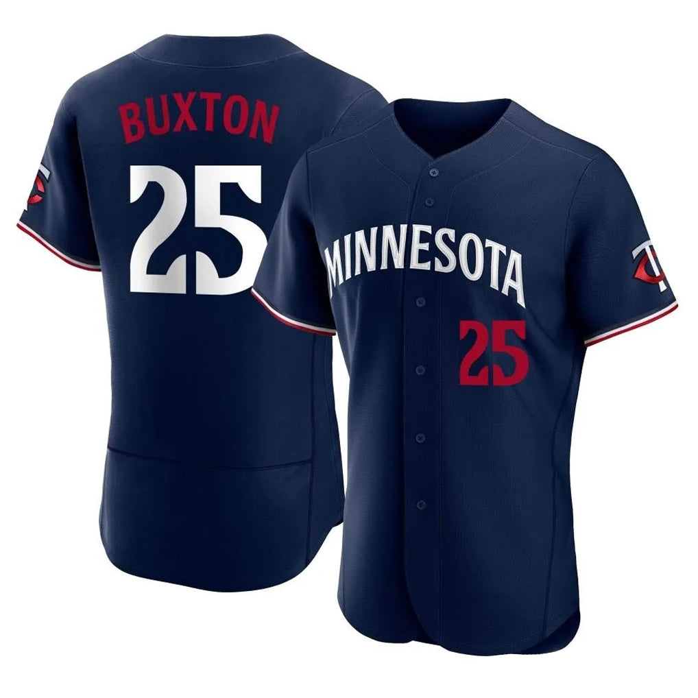 M.Twins #25 Byron Buxton Player Navy Replica Home Limited Elite Fdoa Stitched Jerseys