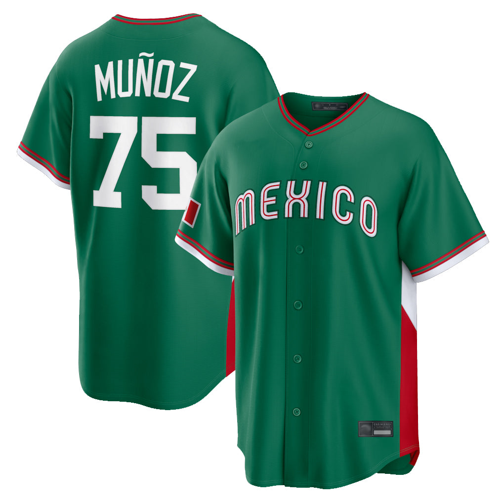 S.Mariners #75 Andres Munoz Player Green 2026 World Classic Road Home Limited Fdoa Stitched Jerseys