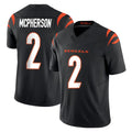 C.Bengals #2 Evan McPherson Player Black Vapor F.U.S.E. Limited Home Game Gdoa Stitched Jerseys