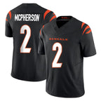 C.Bengals #2 Evan McPherson Player Black Vapor F.U.S.E. Limited Home Game Gdoa Stitched Jerseys
