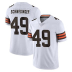 C.Browns #49 Carson Schwesinger Player White Vapor Untouchable Limited Home Game Gdoa Stitched Jerseys