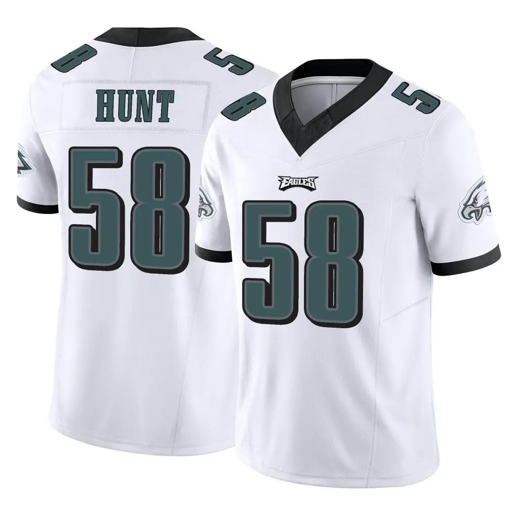 P.Eagles #58 Jalyx Hunt Player White Limited Vapor F.U.S.E. Home Game Gdoa Stitched Jerseys