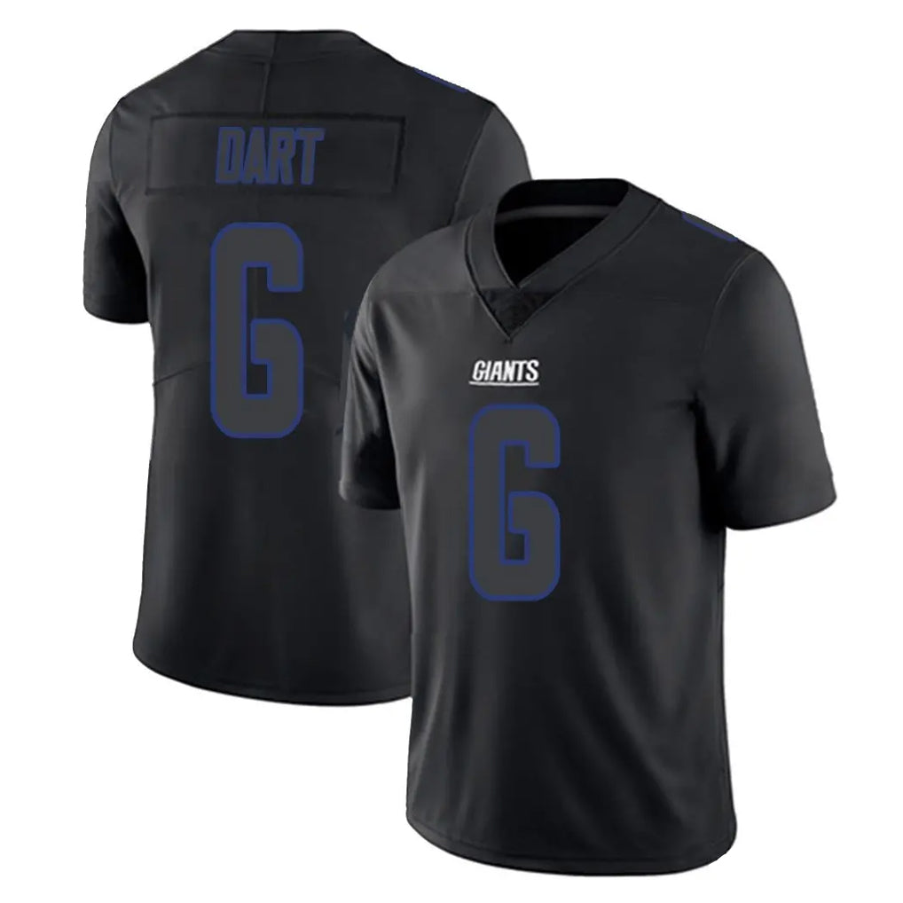 NY.Giants #6 Jaxson Dart Player Black Impact Limited Home Game Gdoa Stitched Jerseys