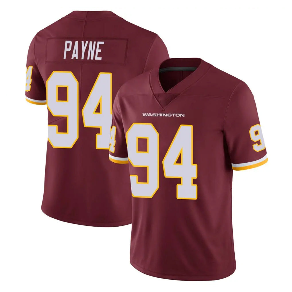 W.Commanders #94 Daron Payne Player Burgundy Limited Team Color Vapor Untouchable Home Game Gdoa Stitched Jerseys