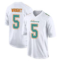 M.Dolphins #5 Jaylen Wright Player White Fashion Home Game Gdoa Stitched Jerseys